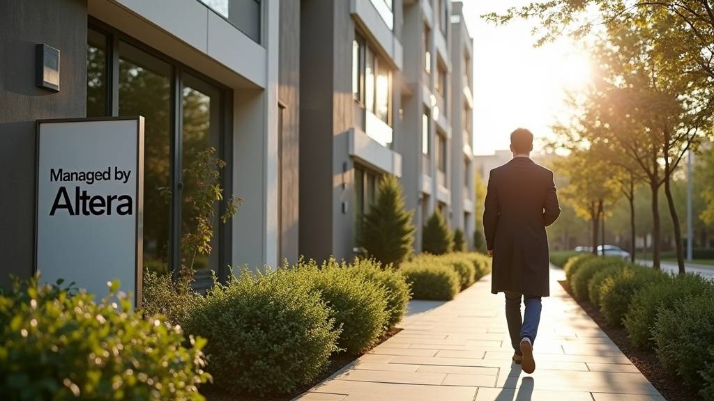 Bureau moderne d'une agence immobilière avec équipe consultante