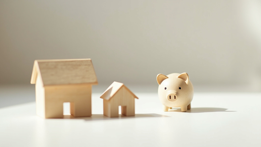 Illustration du Plan Épargne Logement avec des icônes représentant l'épargne et l'immobilier