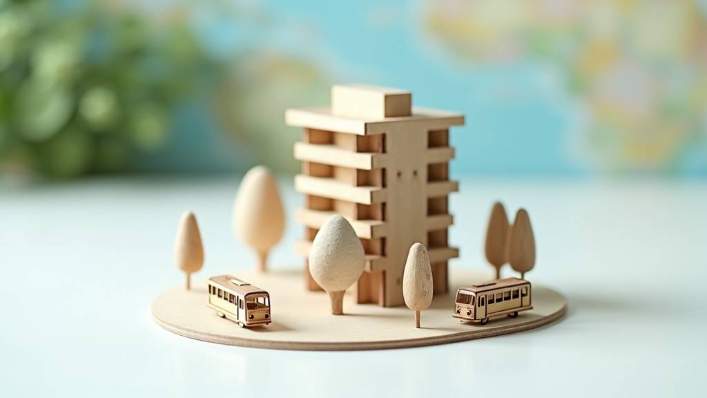 Carte fictive des quartiers de Grenoble avec indications de prix et transports